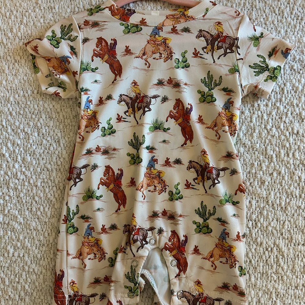 Kids Cowboy Print One Piece